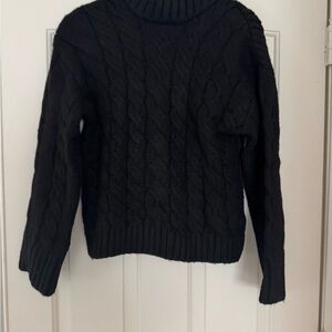 NWT H/M Classic Black Cable Knit Turtleneck Sweater